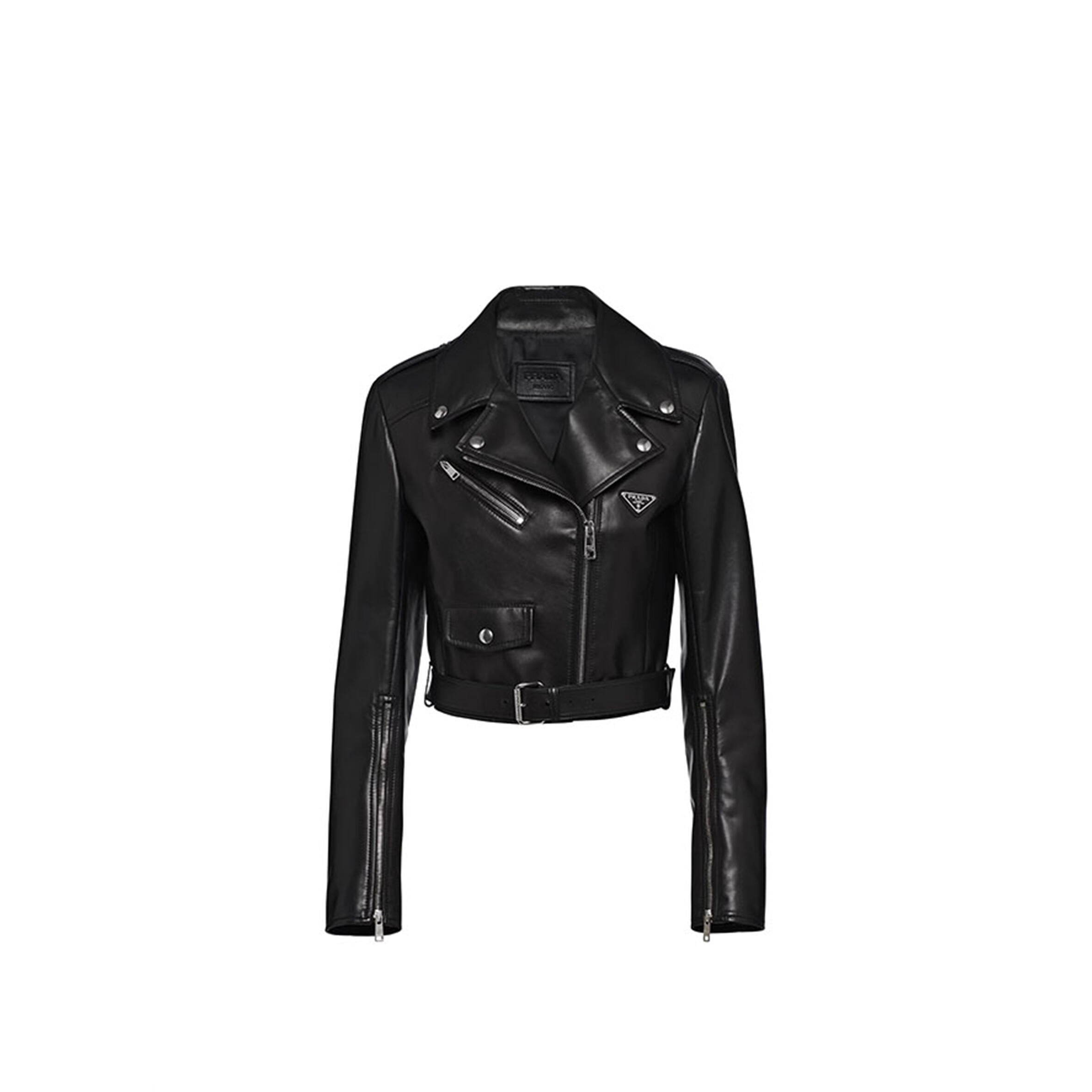 PRADA NAPPA LEATHER BIKER JACKET 58982A